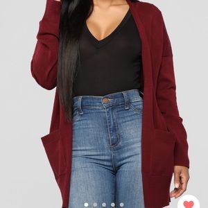 Fashion Nova Red Cardigan